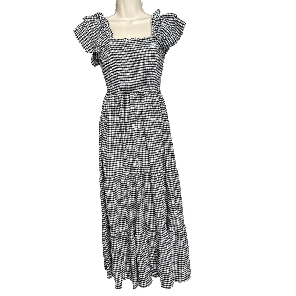 Grace + Karma Y2K Tiered Ruched Maxi Dress S Peasant Feminine Fairy Boho Flowy